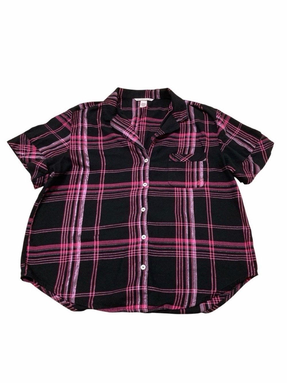 3/$20 Victoria’s Secret Pink Plaid Pajama Top Women’s Medium Comfy Loungewear